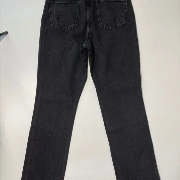 NA-kd Washed Black Destroyed Straight Denim Jeans Size 10 / 38 - Picture 3 of 3